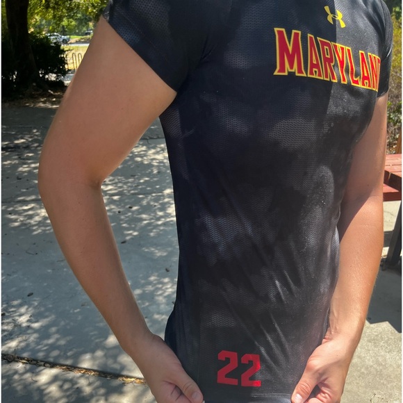 UNDER ARMOUR MARYLAND TERRAPINS JORGENSEN 22 CAMO HEATHEAR SHIRT WOMEN WORKOUT S - Picture 7 of 16